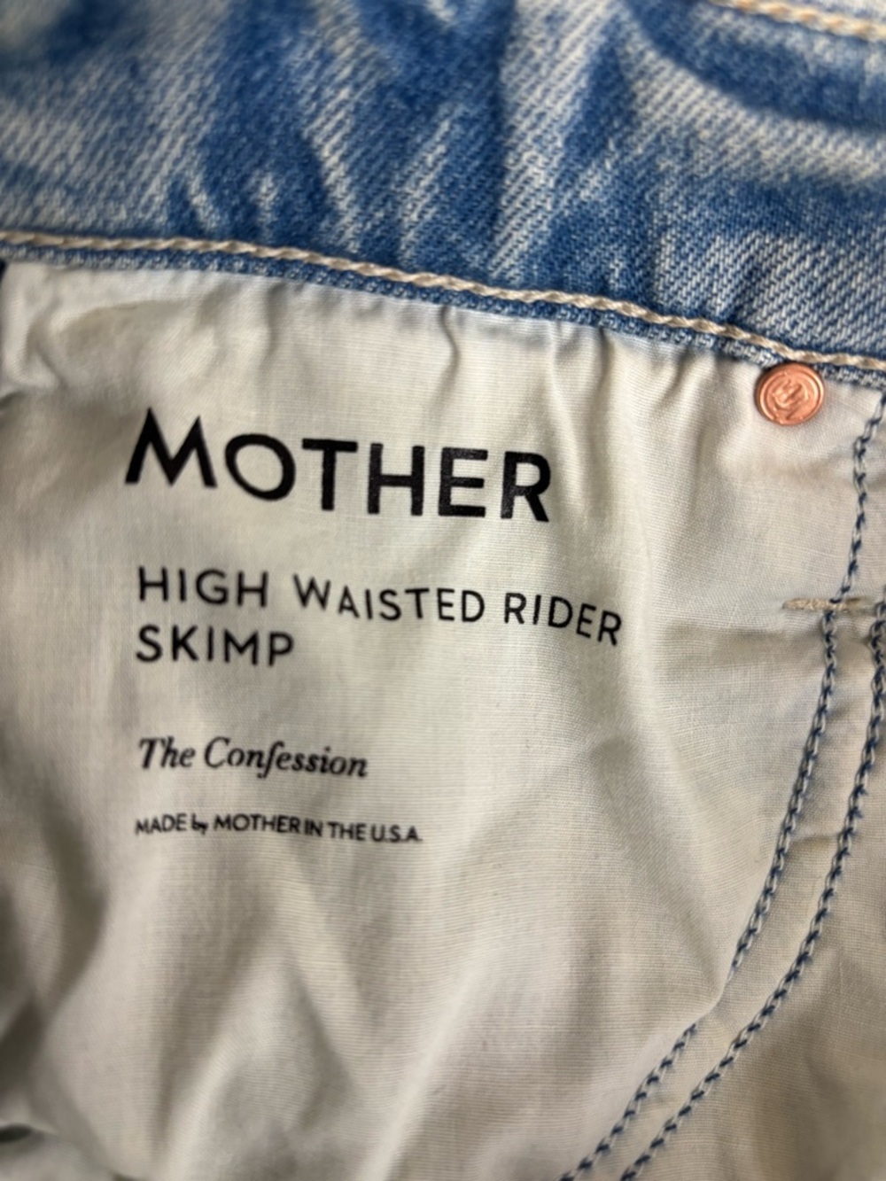 MOTHER HIGH WAISTED RIDER SKIMP
The Confession size 28 - Picture 6 of 8